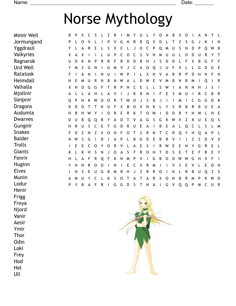 Norse Mythology Word Search
