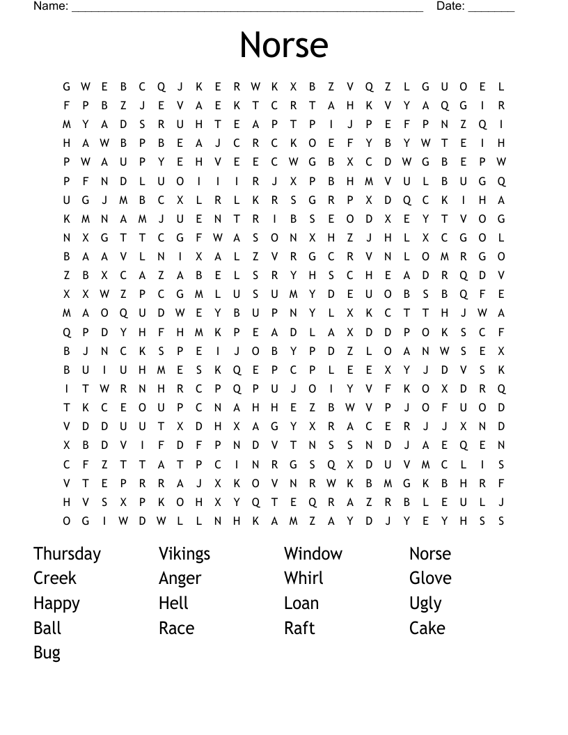 Norse  Word Search