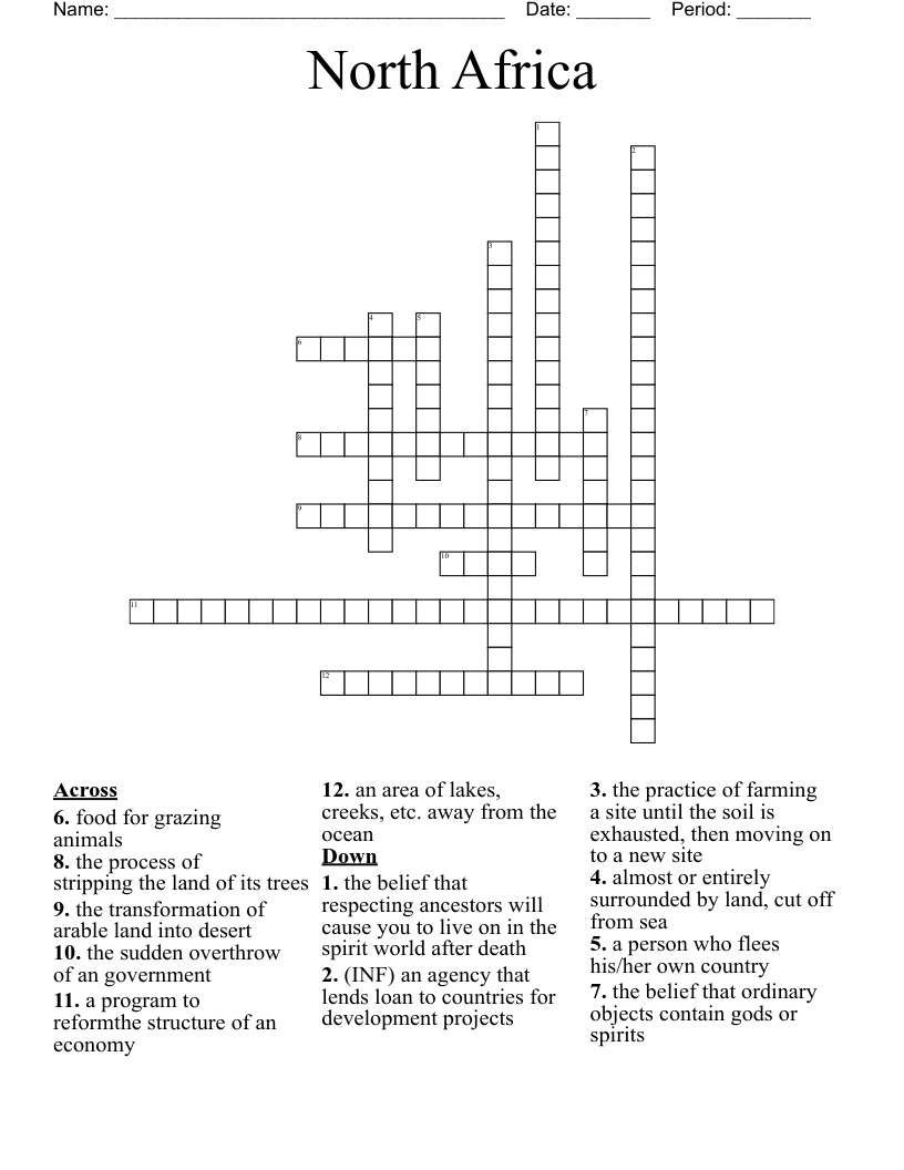 North Africa Crossword
