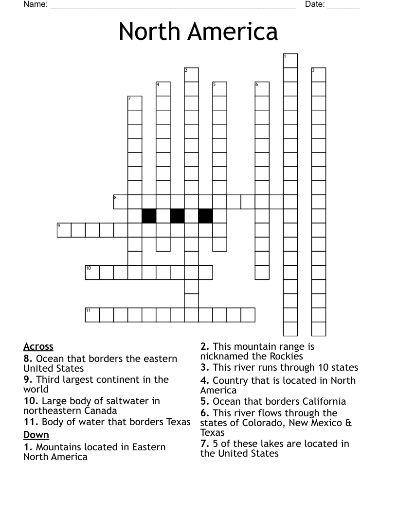 North America Crossword