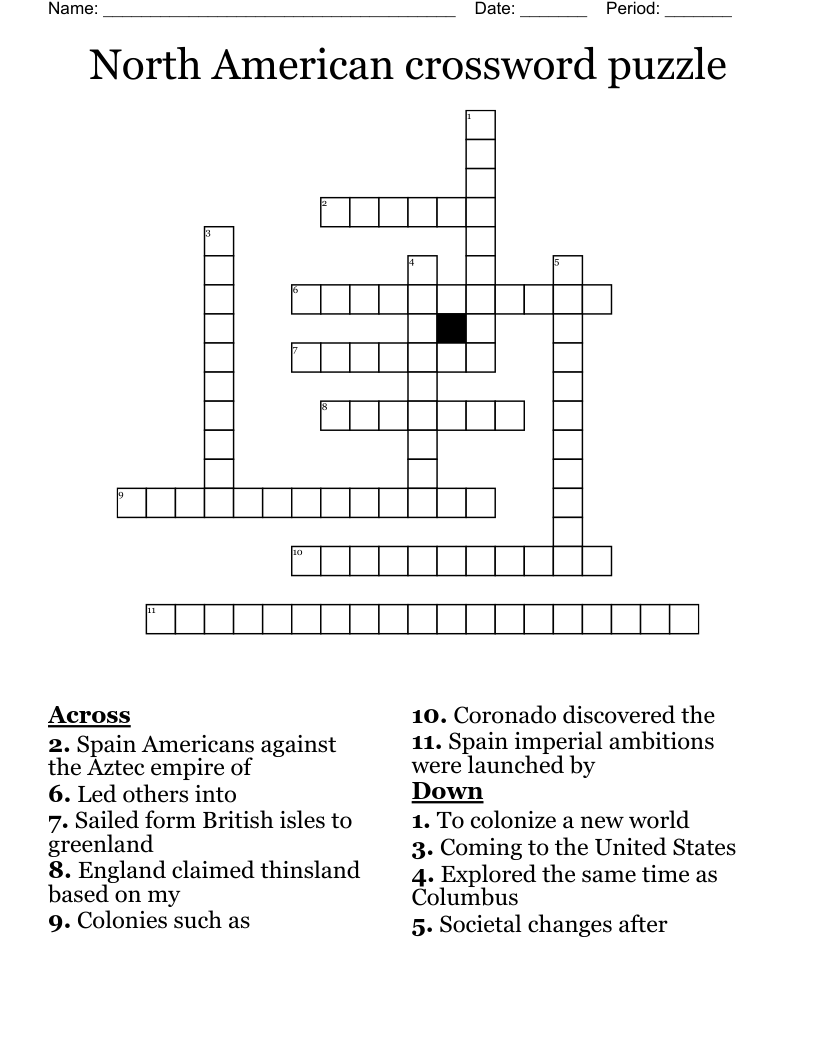 North American crossword puzzle 