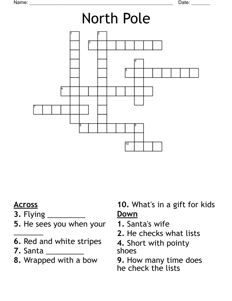 North Pole Crossword