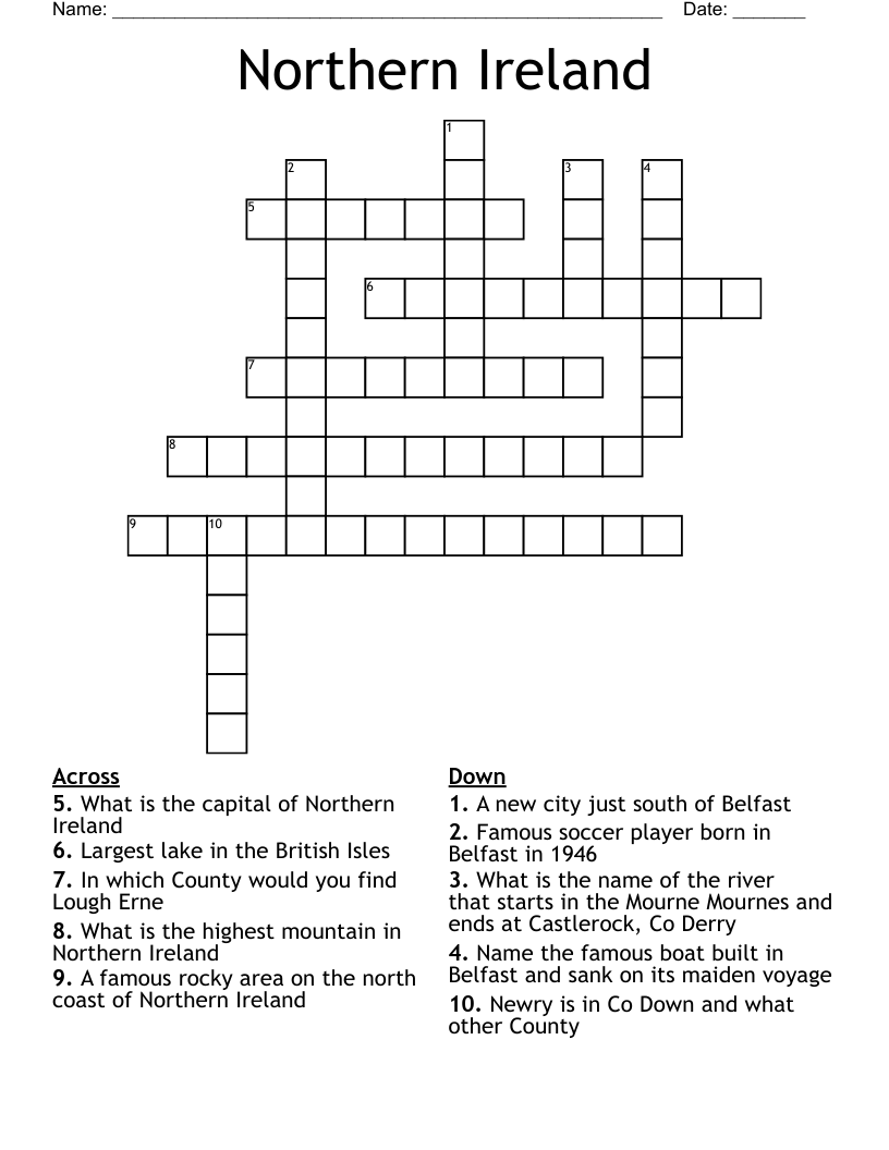 Northern Ireland Crossword