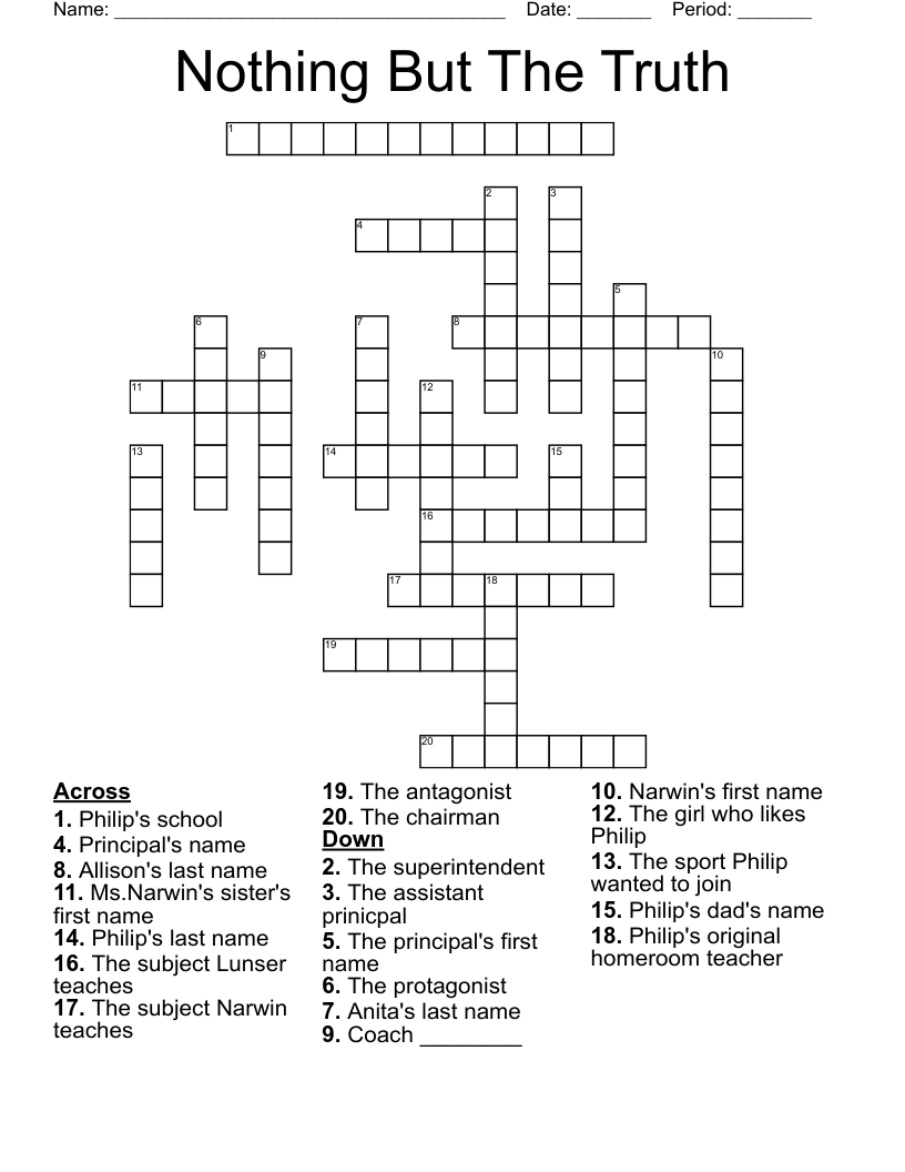 Nothing But The Truth Crossword