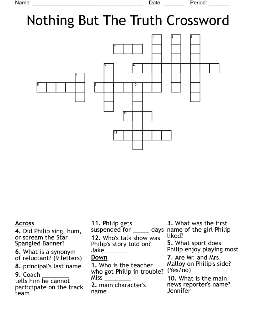 Nothing But The Truth Crossword