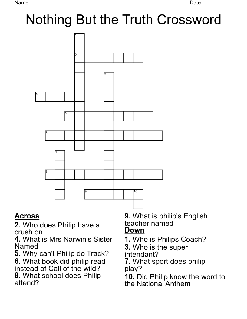 Nothing But the Truth Crossword
