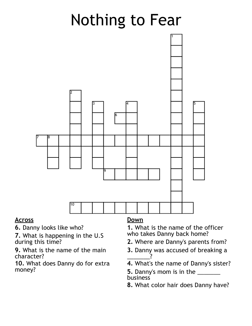 Nothing to Fear Crossword