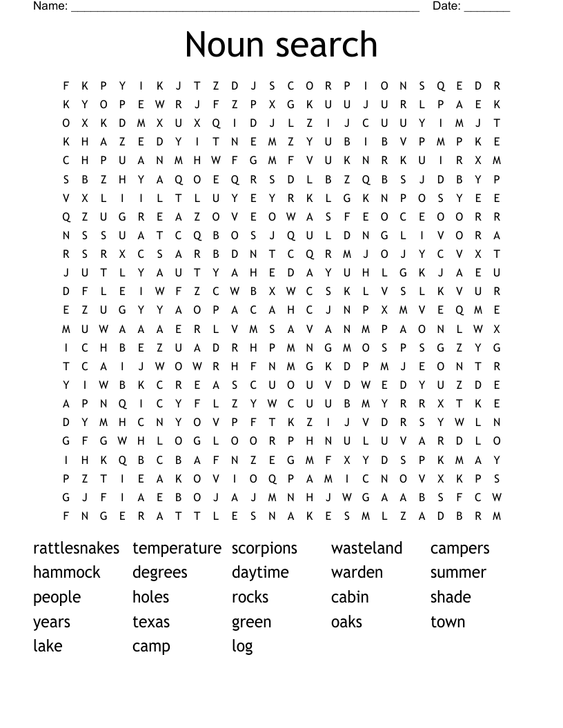 Noun search Word Search