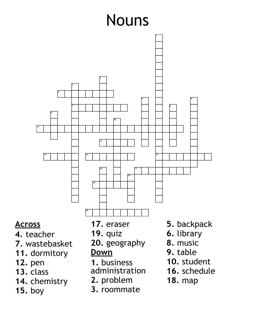 Nouns Crossword
