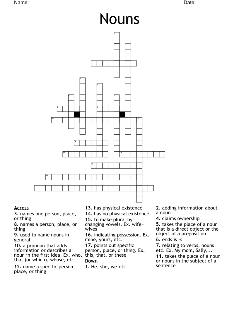 Nouns Crossword