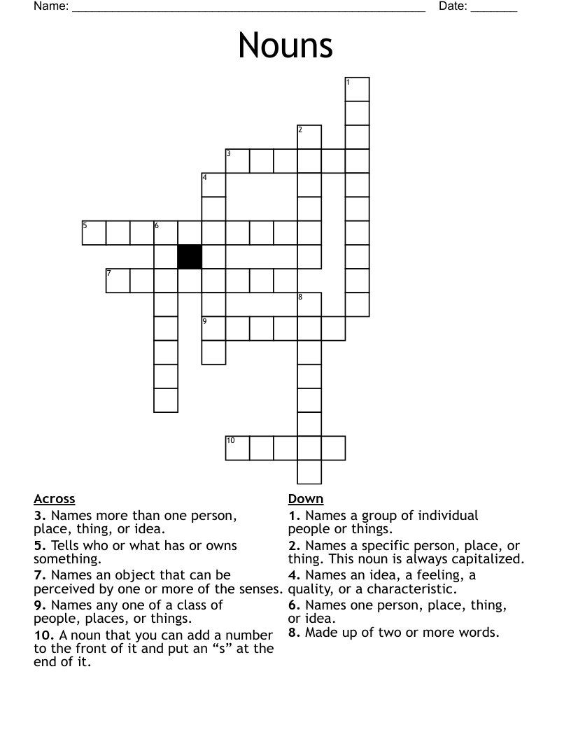Nouns Crossword