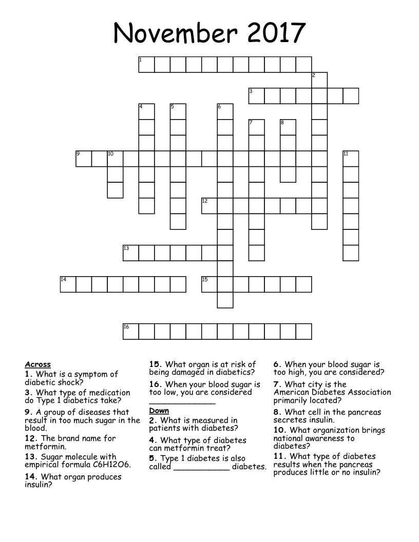 November 2017 Crossword