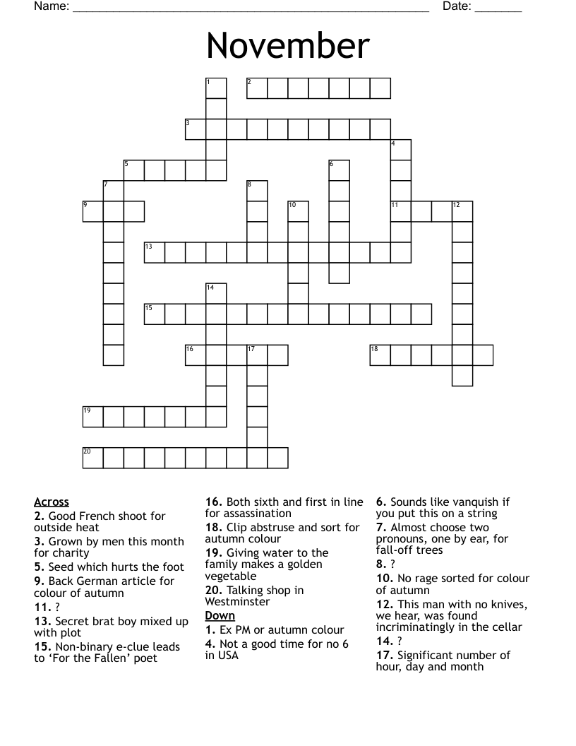November Crossword