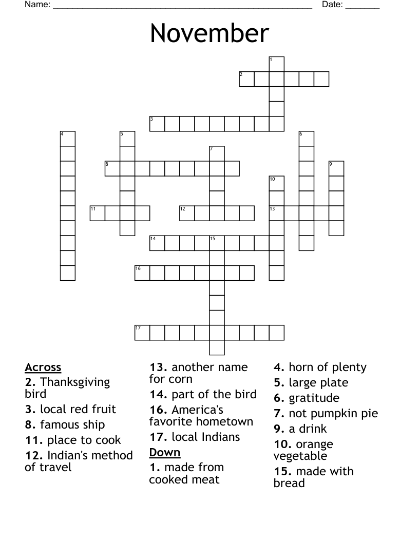 November Crossword