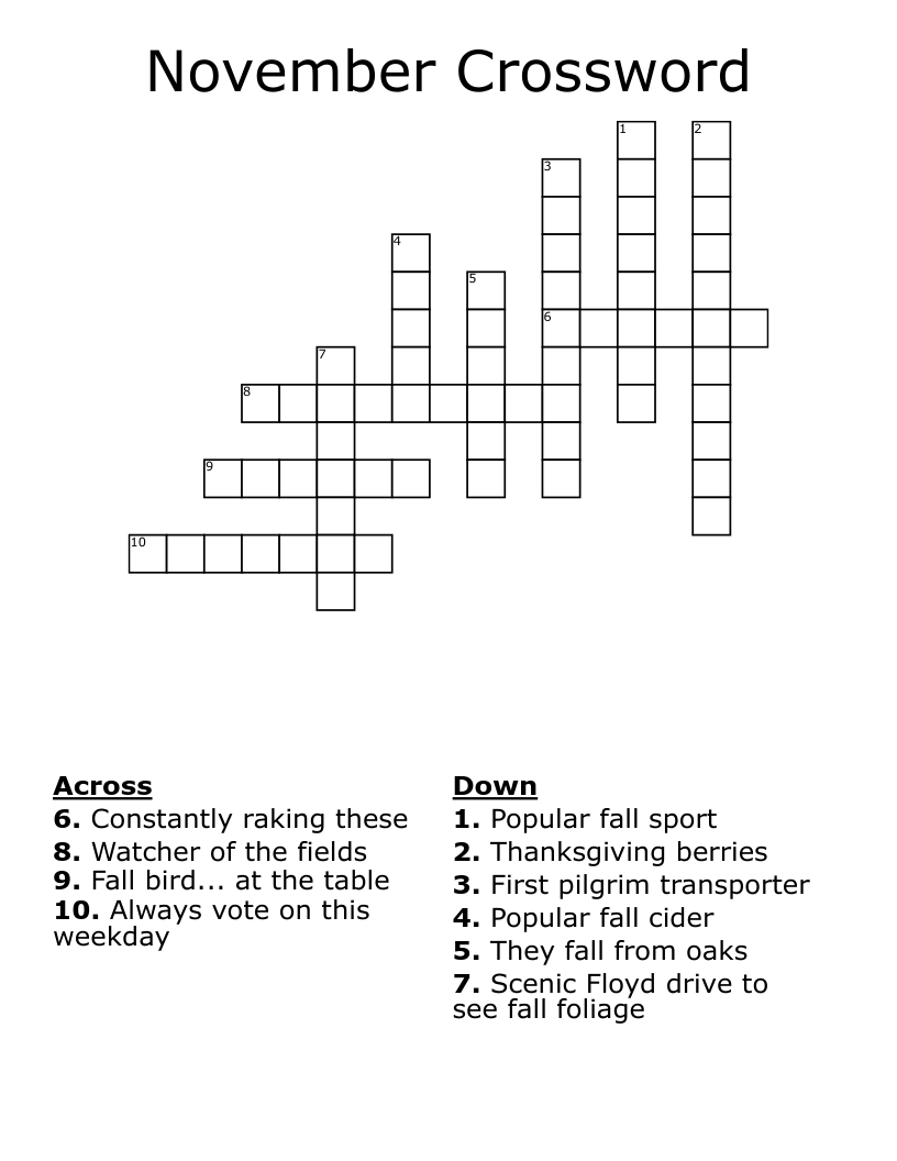 November Crossword