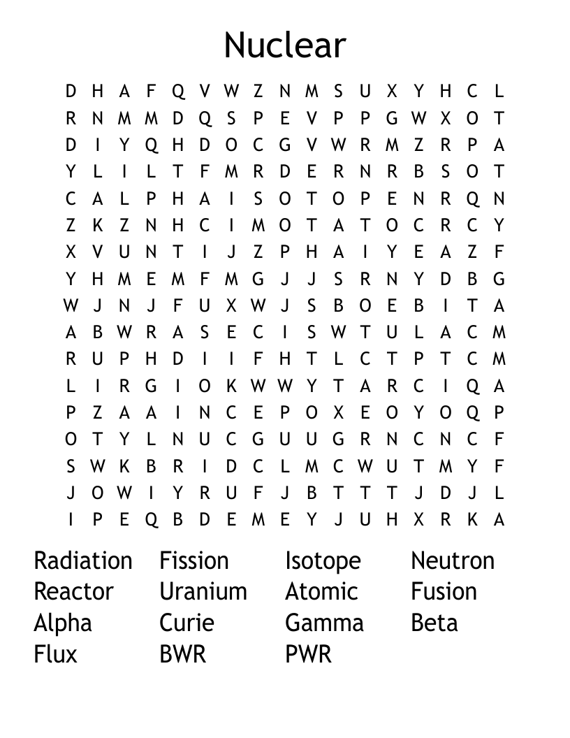 Nuclear Word Search