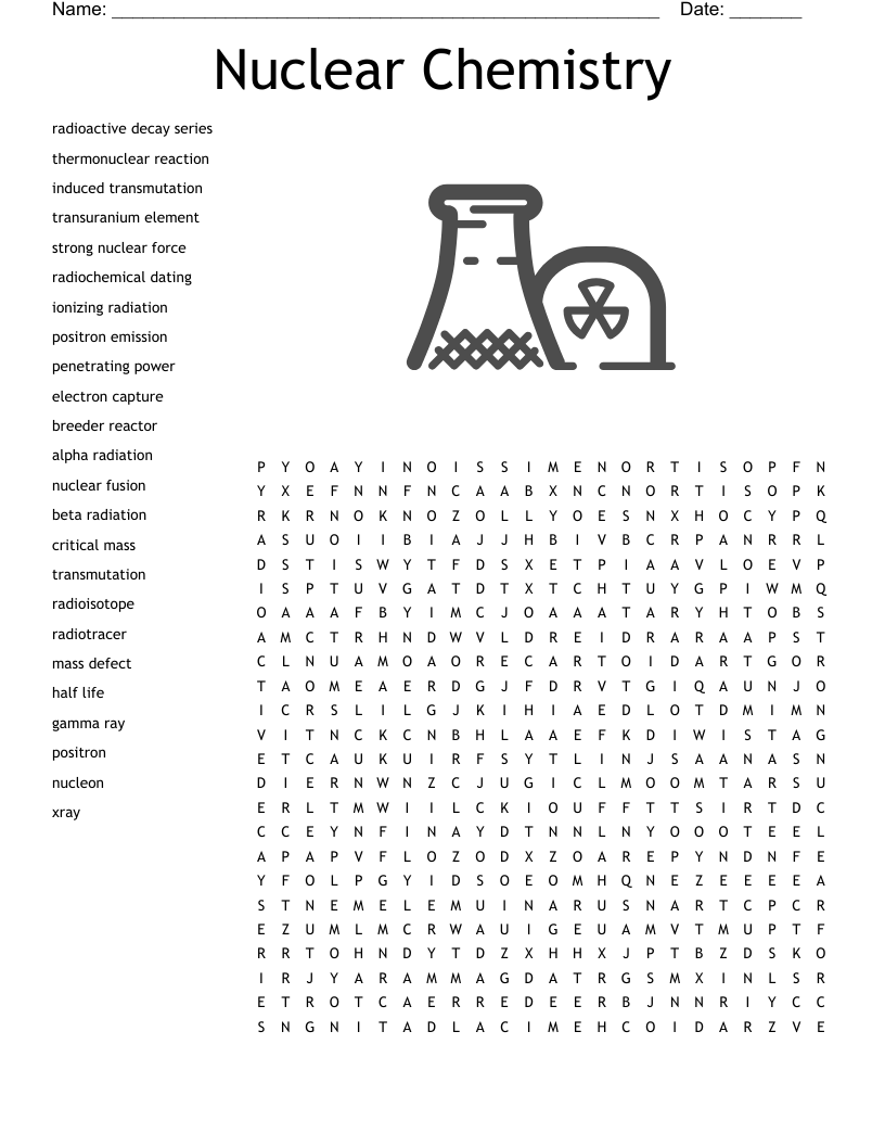 Nuclear Chemistry Word Search