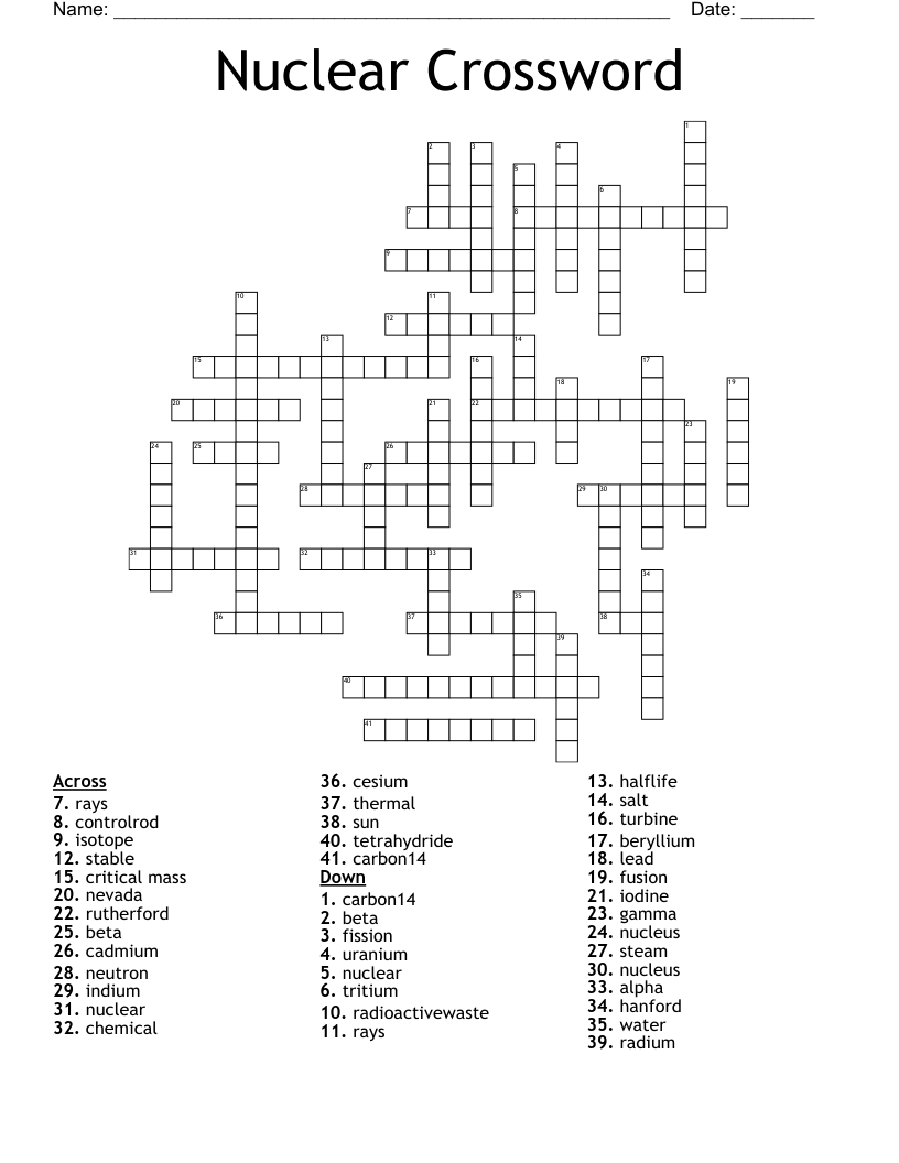 Nuclear Crossword