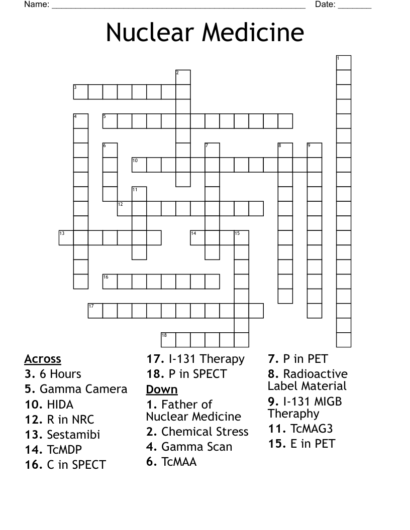 Nuclear Medicine Crossword