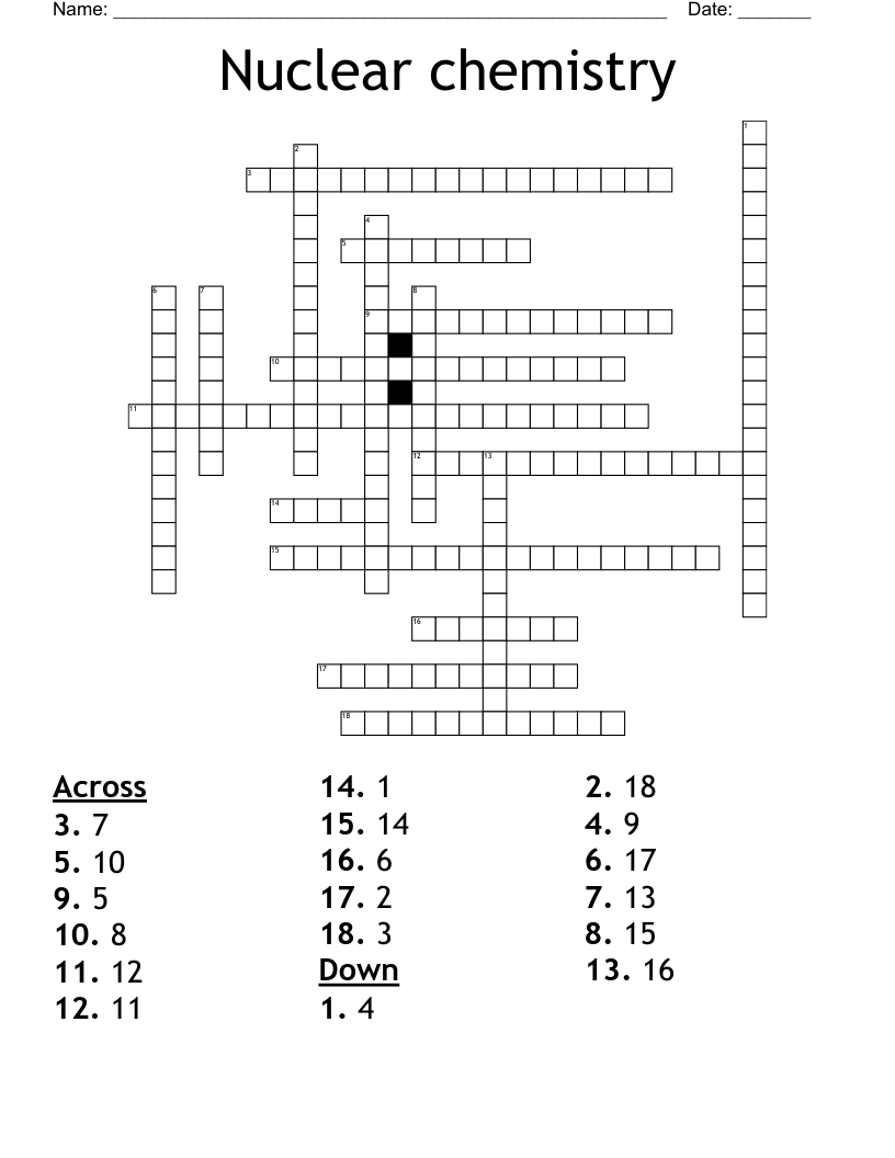 Nuclear chemistry  Crossword
