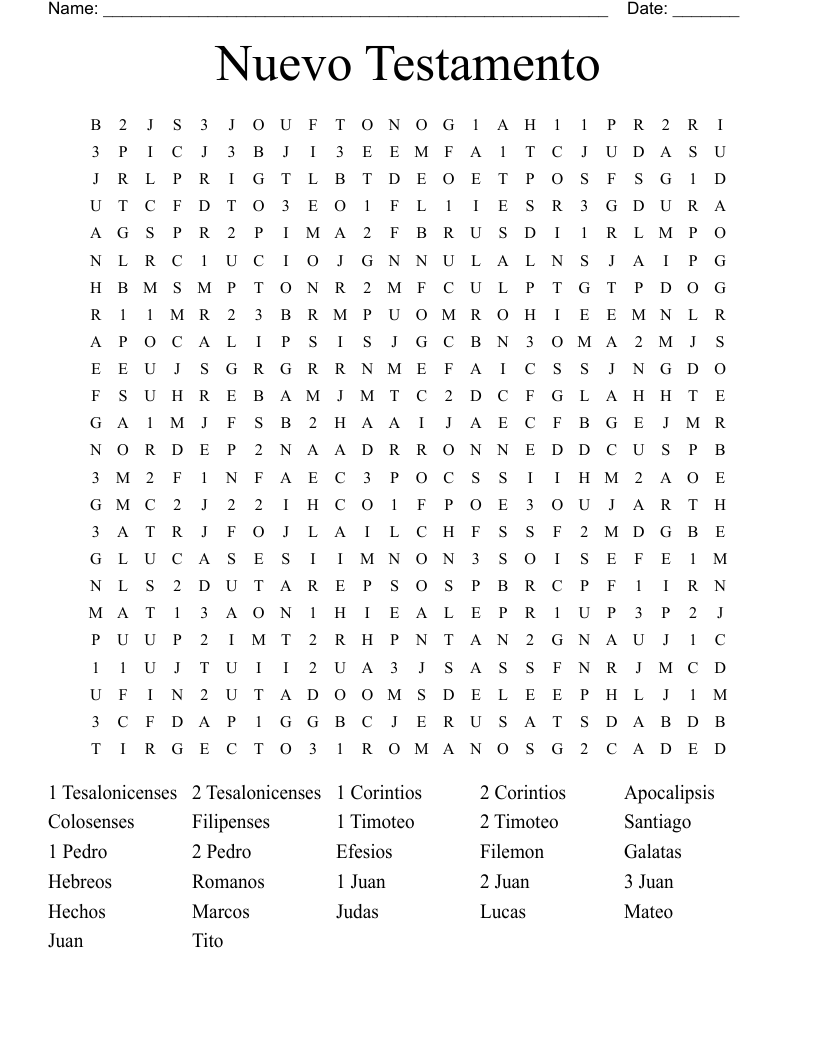Nuevo Testamento Word Search