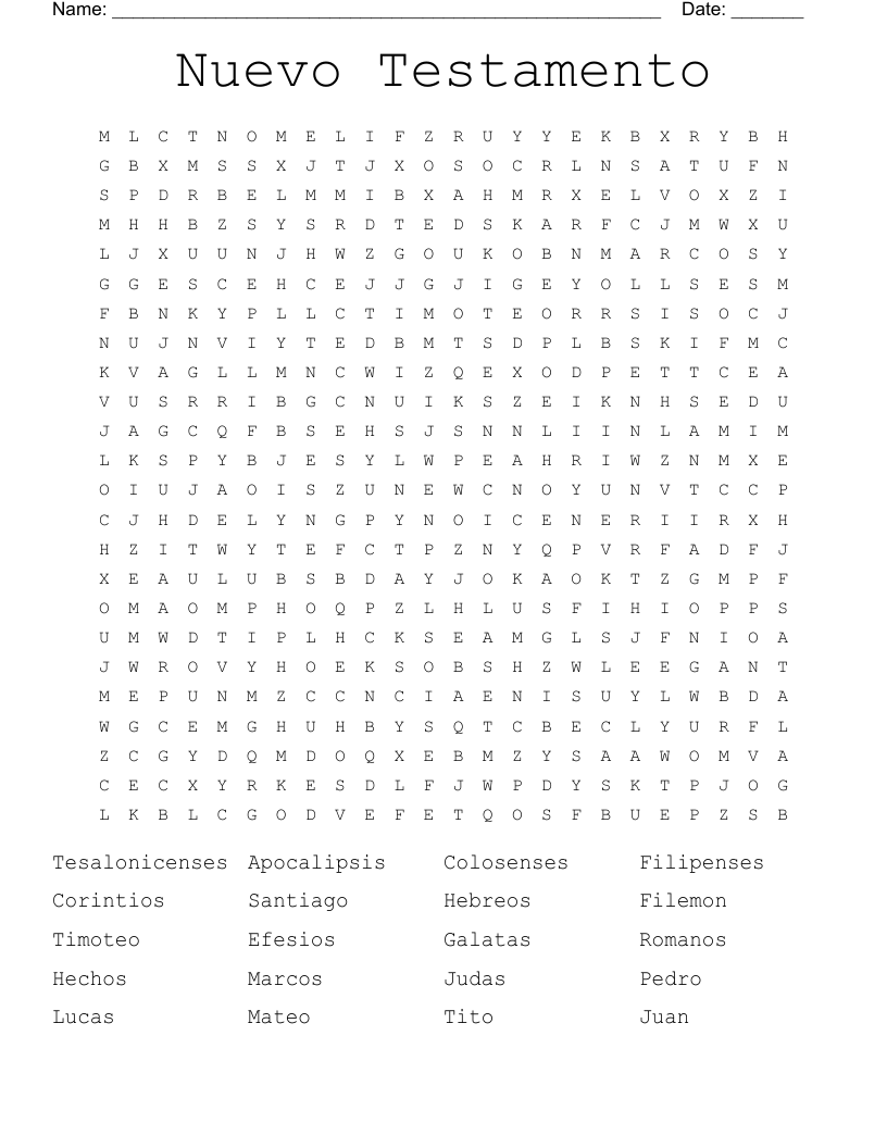 Nuevo Testamento Word Search