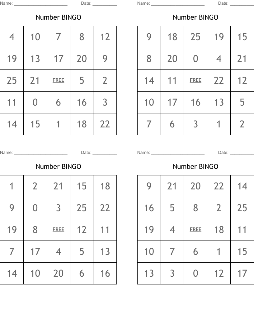 Number BINGO 