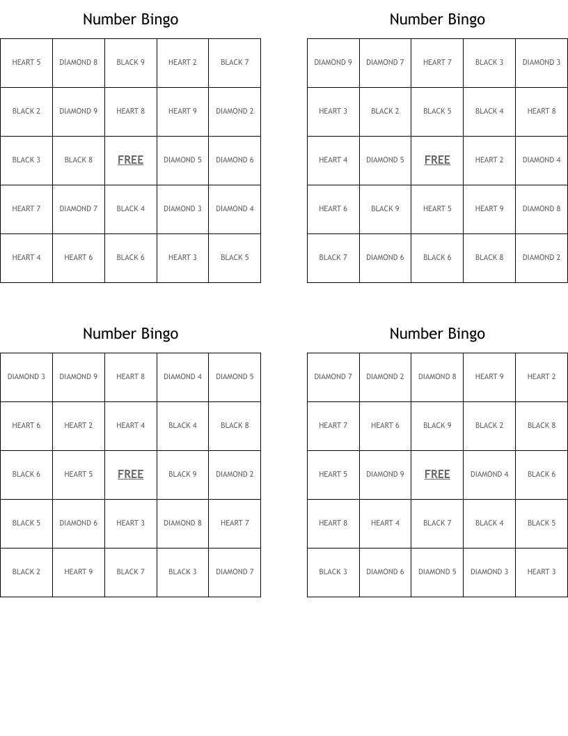 Number Bingo