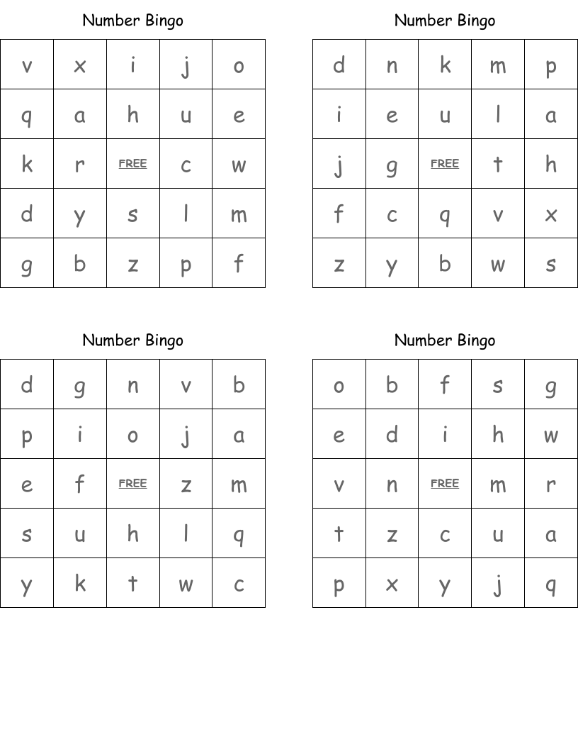Number Bingo