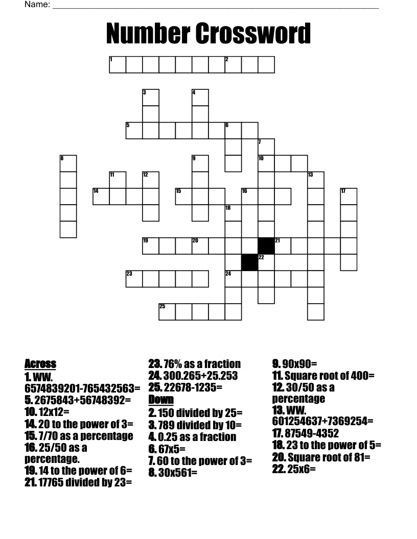 Number Crossword