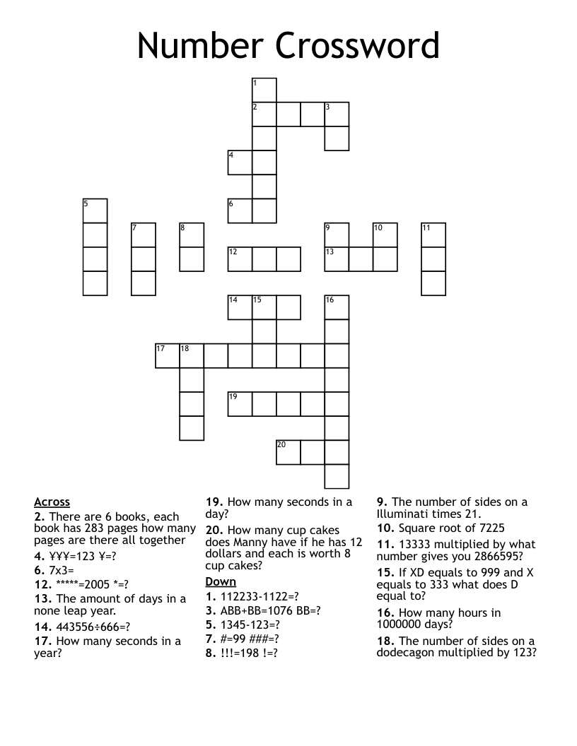 Number Crossword