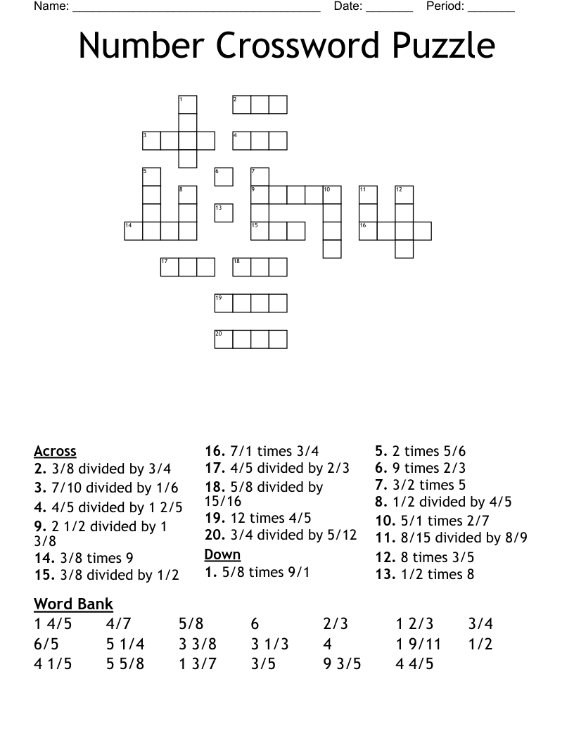 Number Crossword Puzzle