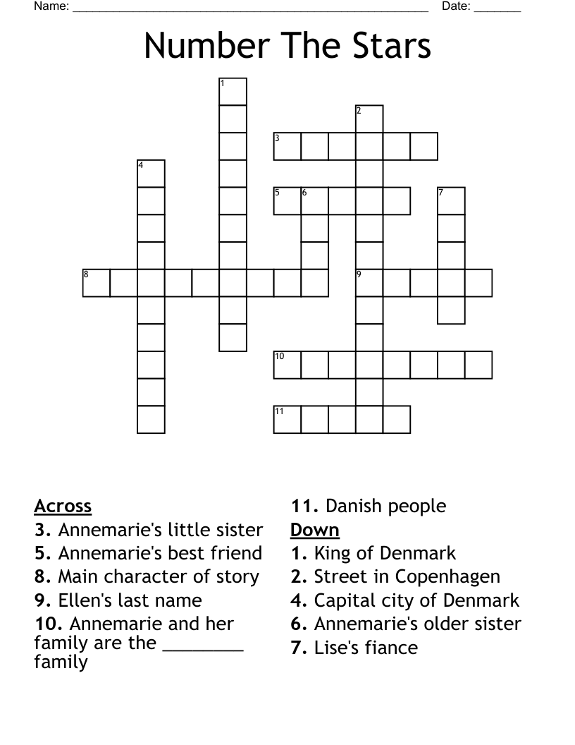 Number The Stars Crossword
