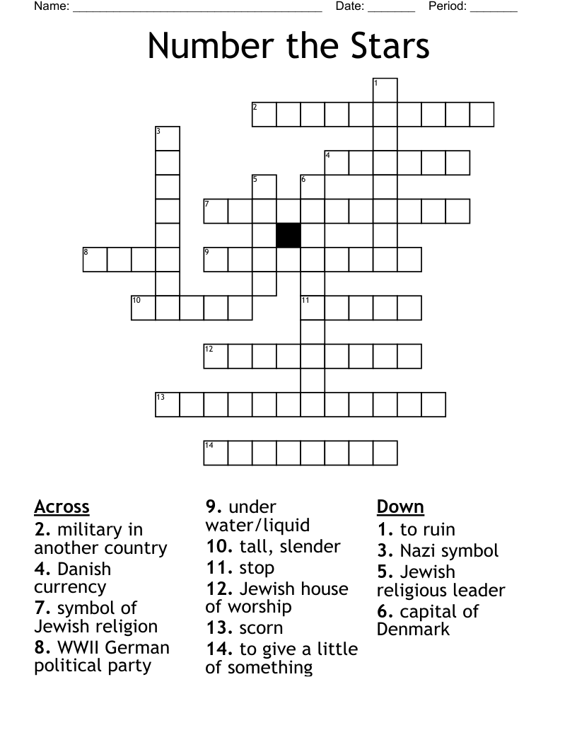 Number the Stars Crossword