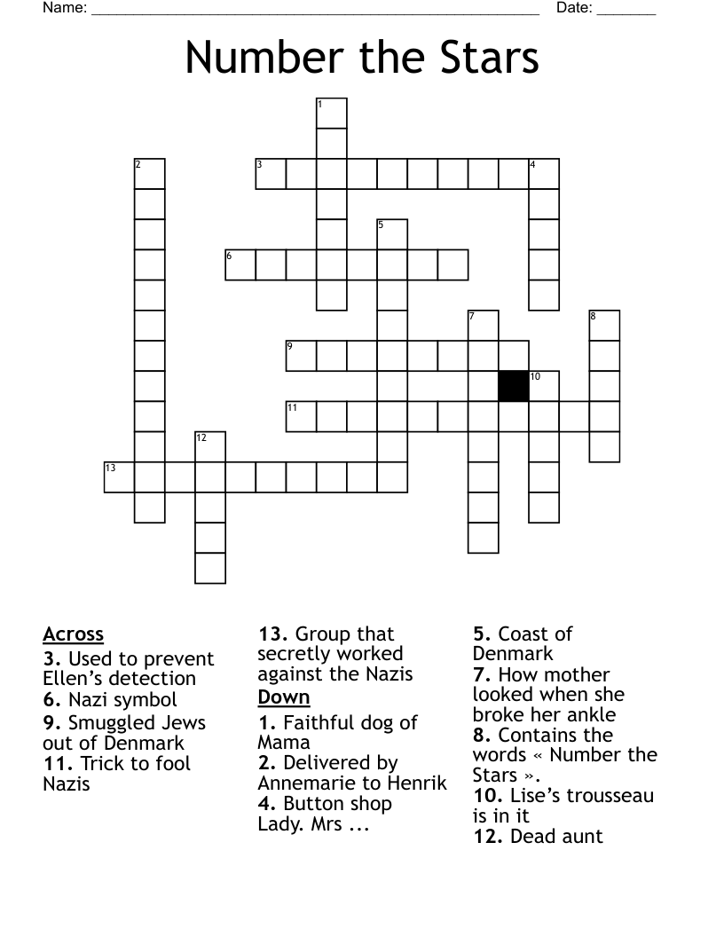 Number the Stars Crossword