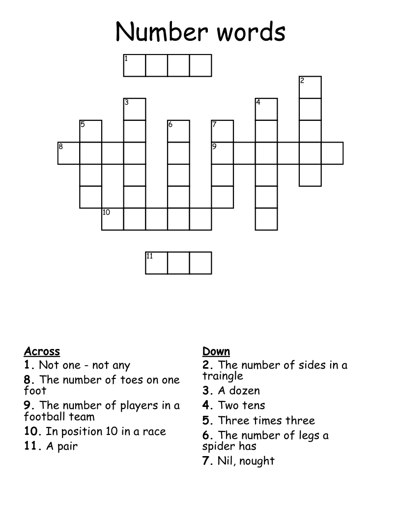 Number words Crossword