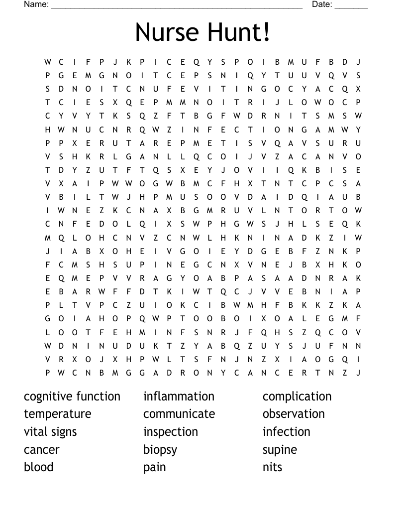 Nurse Hunt! Word Search