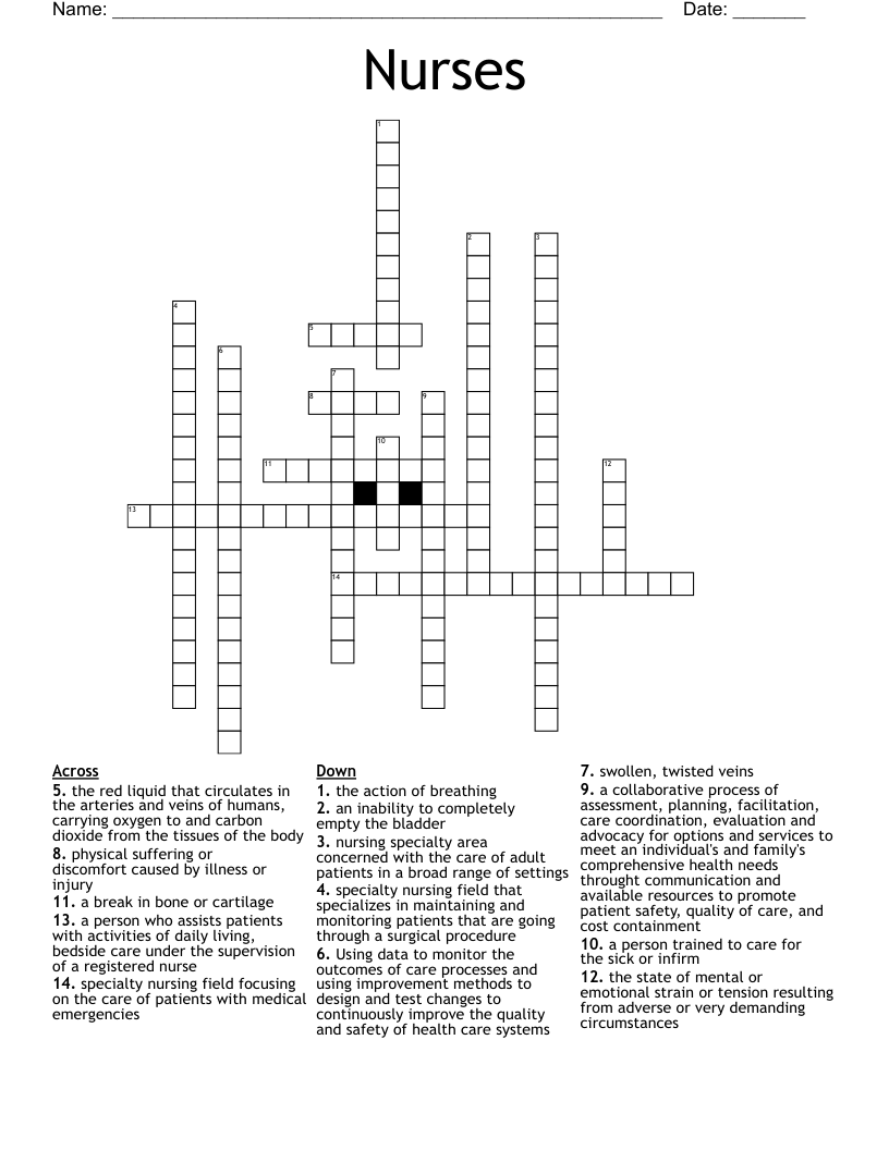 Nurses Crossword
