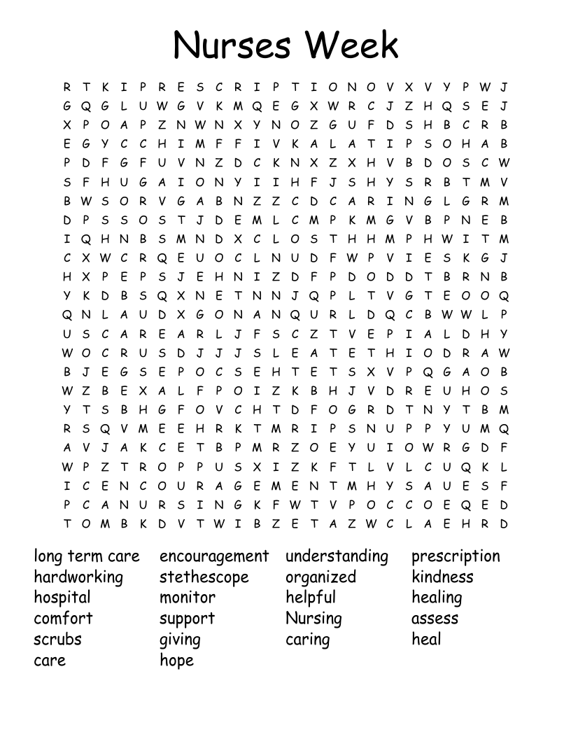 Nurses Week Word Search