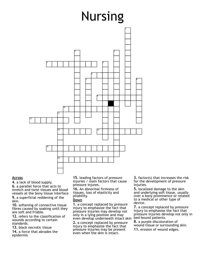 Nursing Crossword