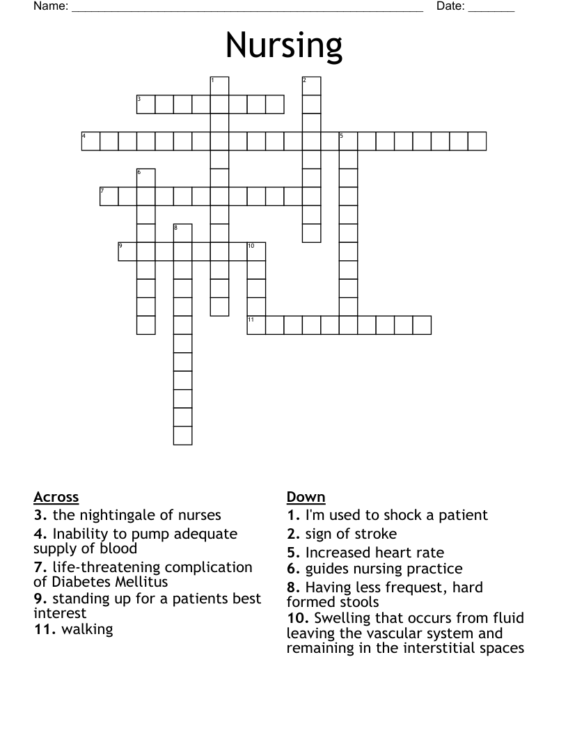 Nursing Crossword