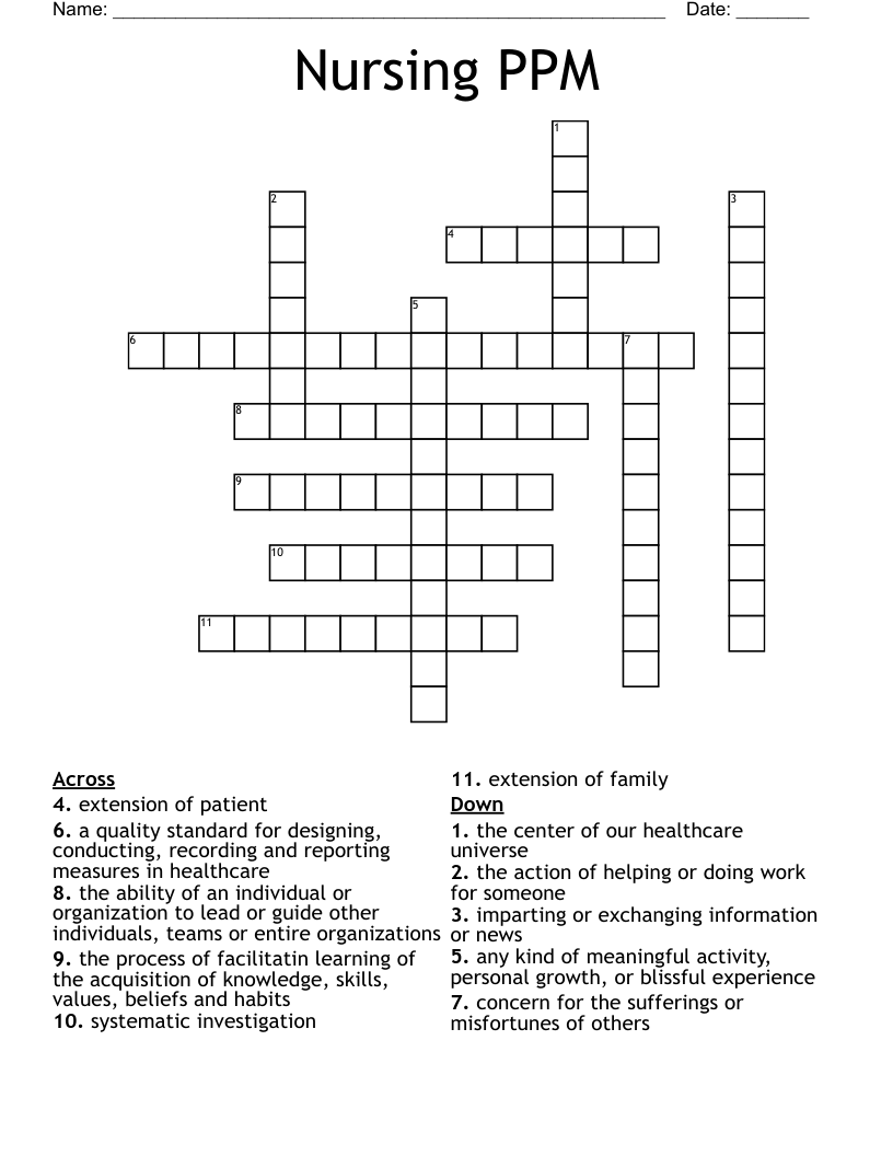 Nursing PPM Crossword