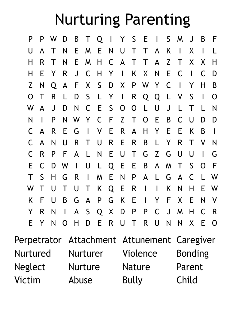 Nurturing Parenting Word Search