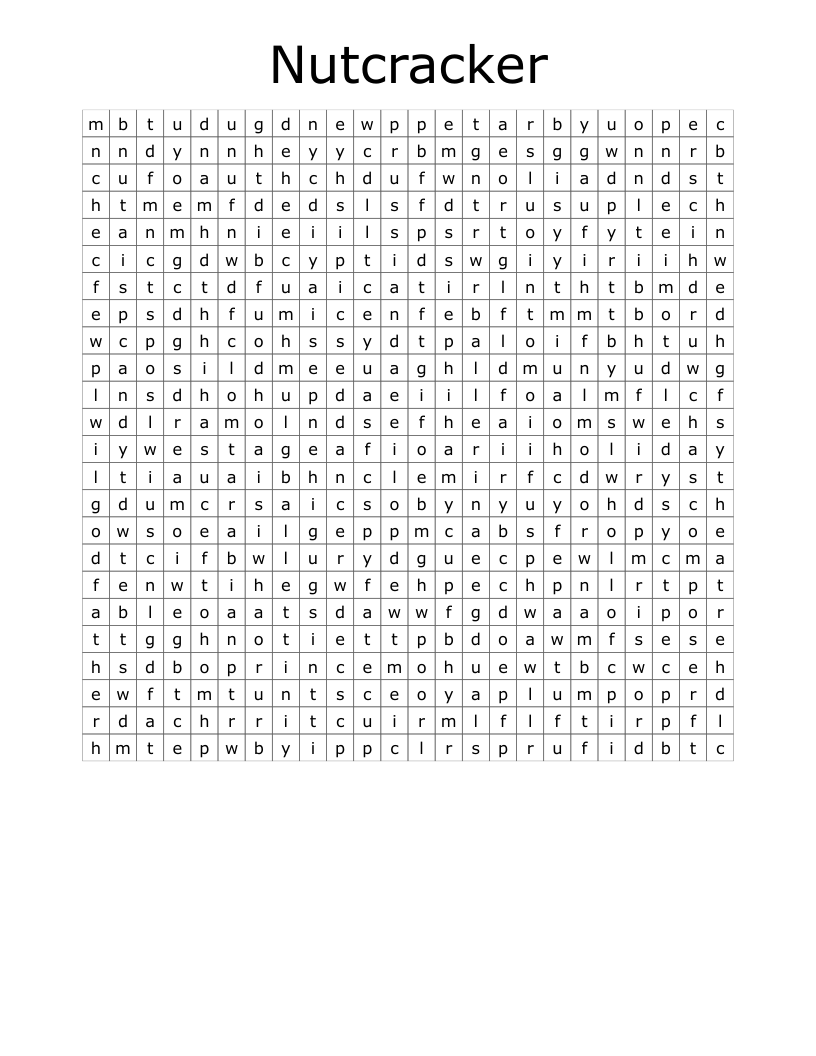 Nutcracker Word Search