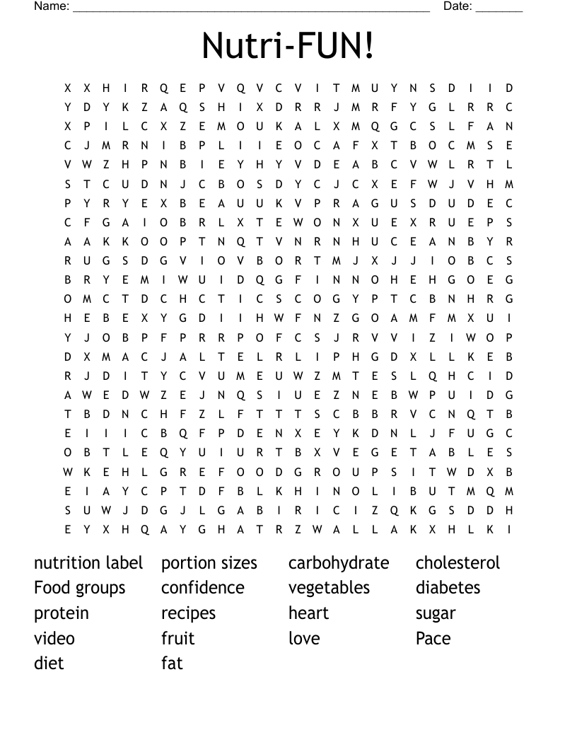 Nutri-FUN! Word Search