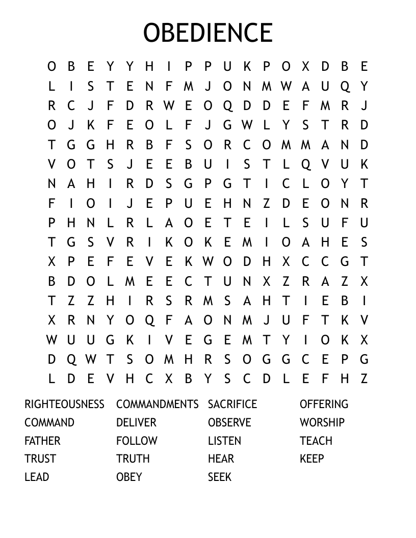 OBEDIENCE  Word Search