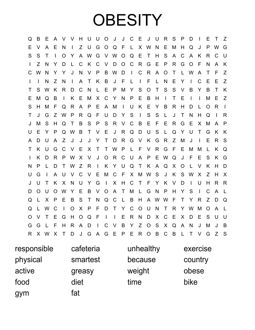 OBESITY Word Search