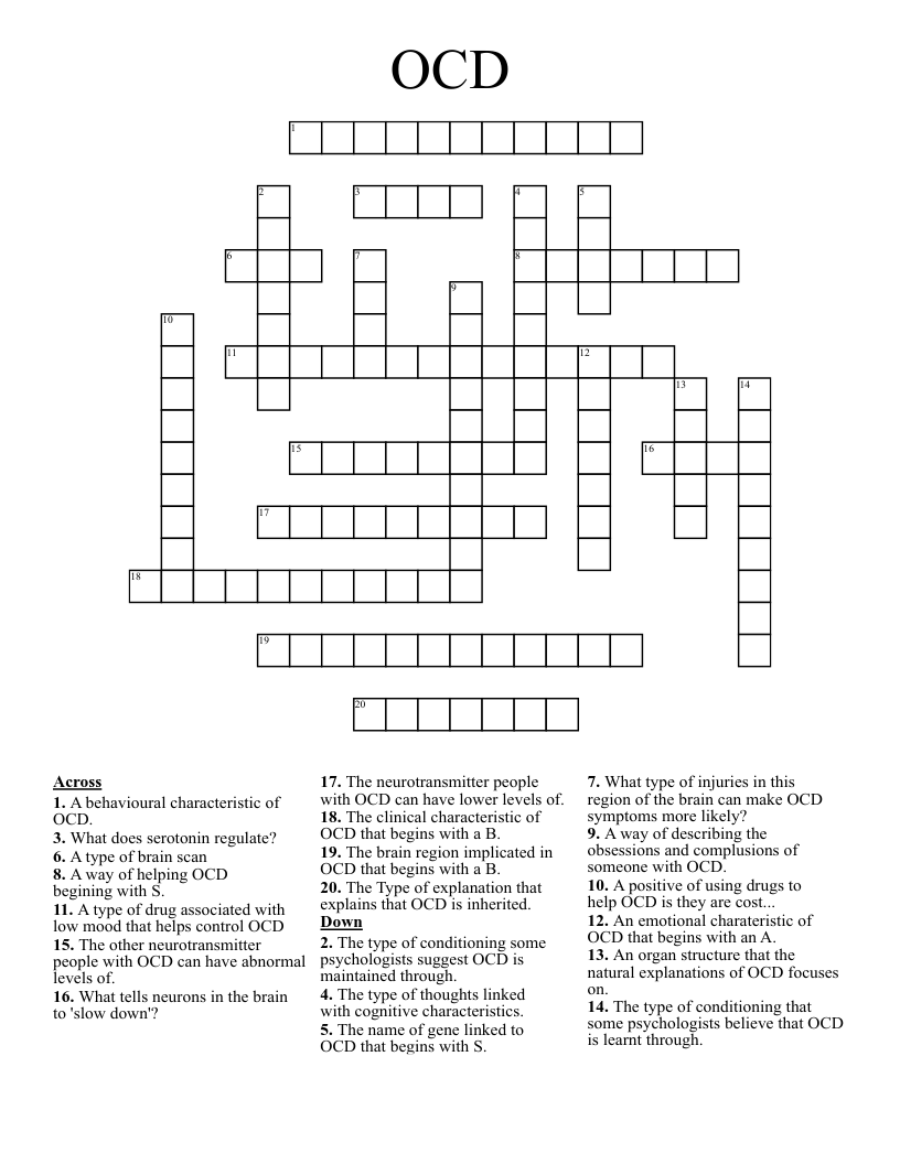 OCD Crossword