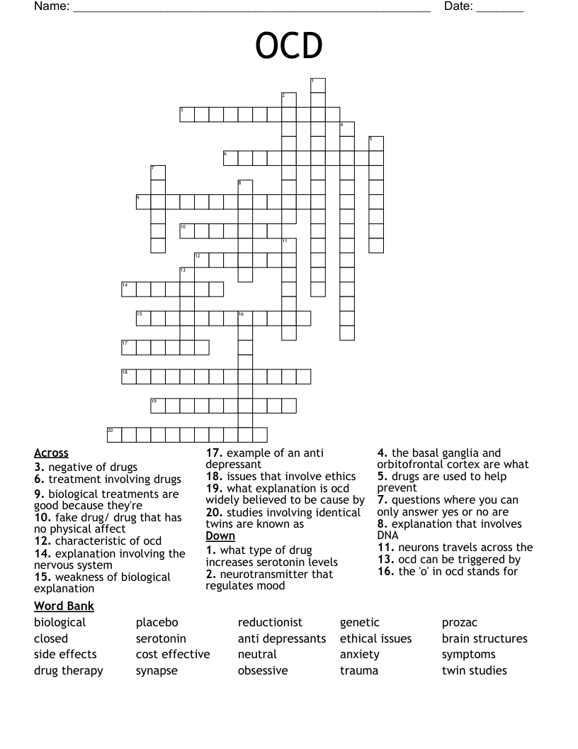 OCD Crossword