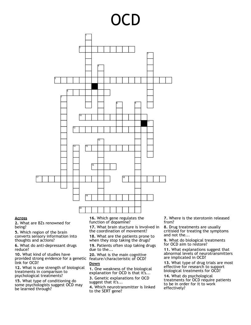 OCD Crossword